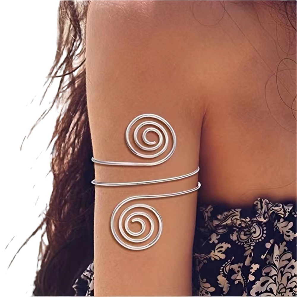 Boho Spiral Upper Arm Rose Gold Bracelet